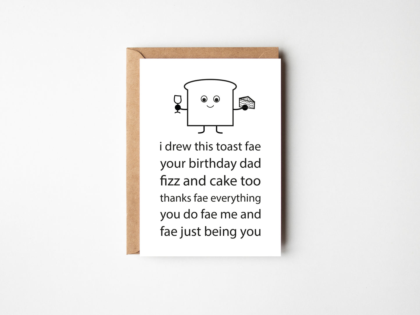 Happy Birthday Toast Dad | Greeting Card