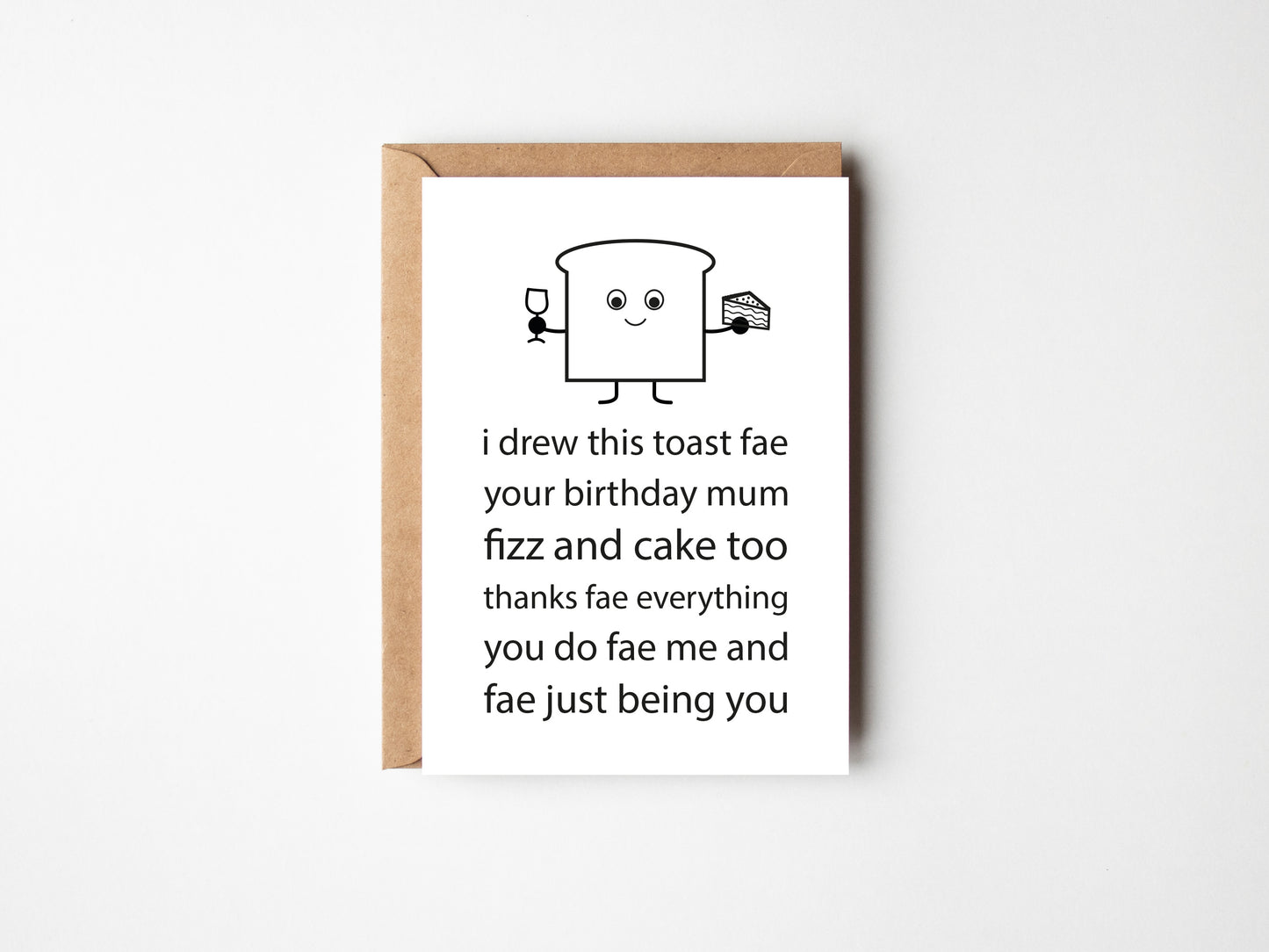 Happy Birthday Toast Mum | Greeting Card