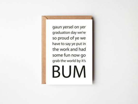 Gaun Yersel On Yer Graduation Day | Greeting Card