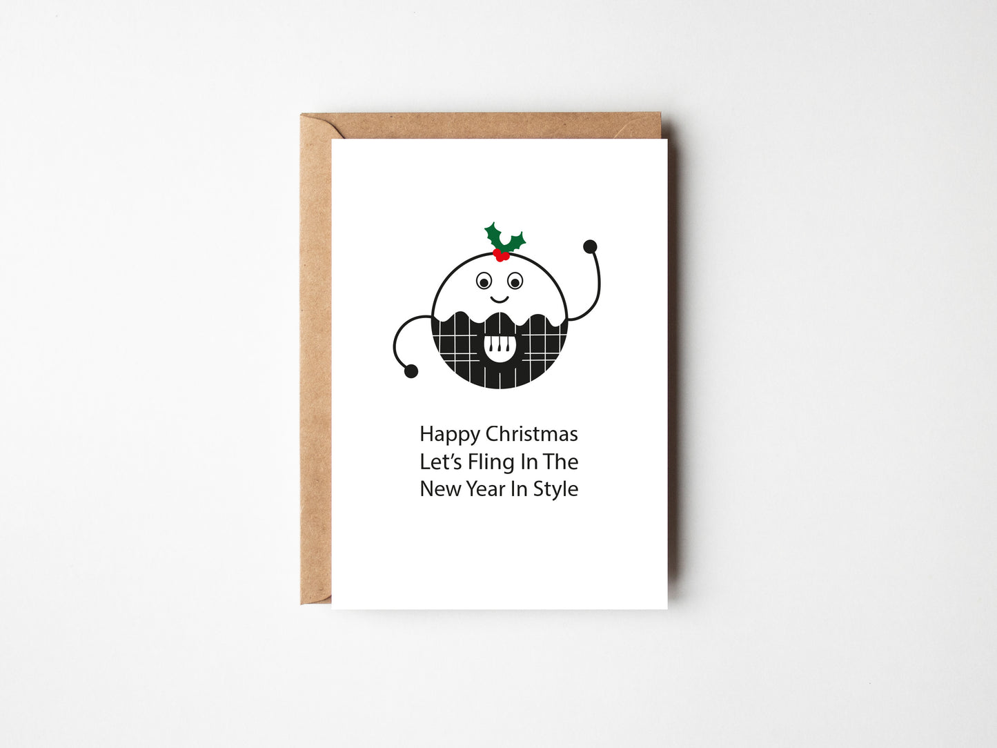 Happy Christmas Let's Fling In The New Year In Style | Greeting Card