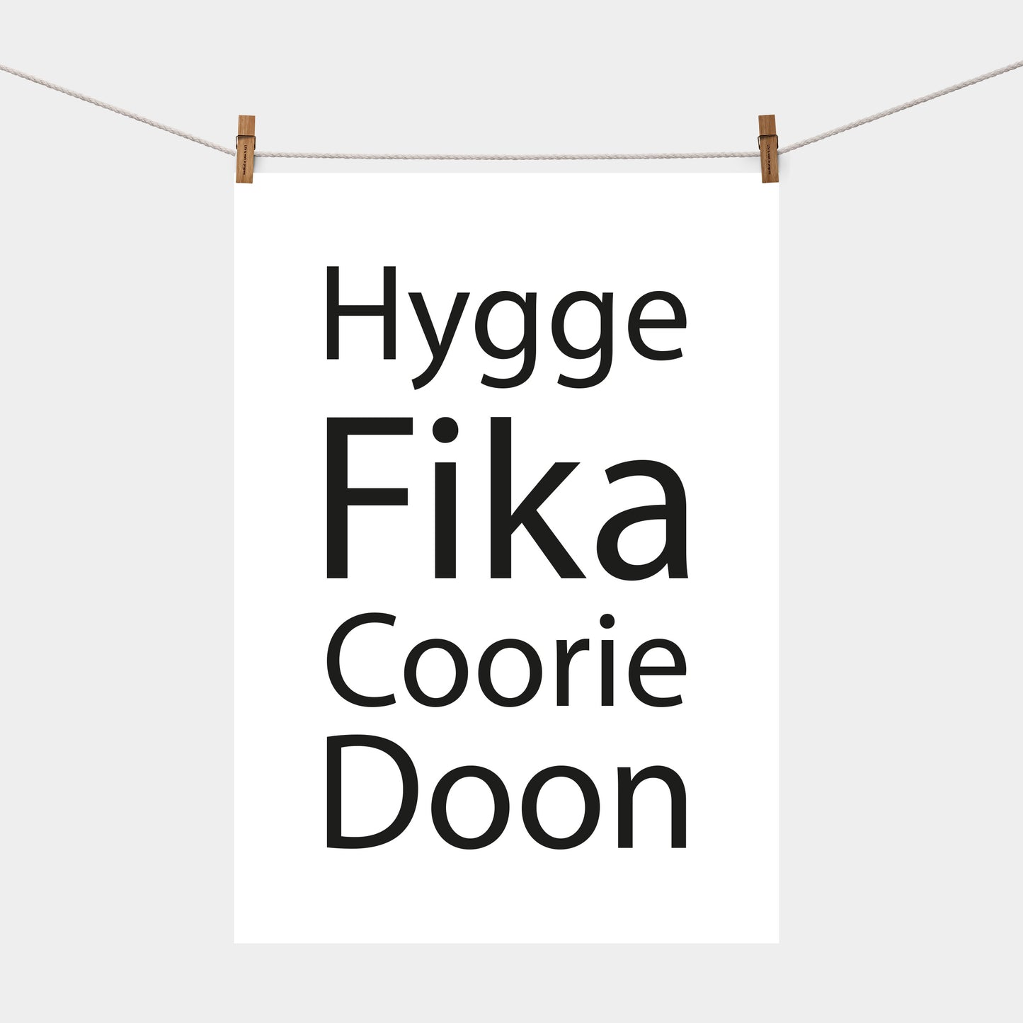 Hygge Fika Coorie Doon | Tea Towel