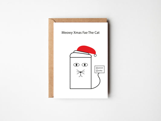 Meowy Xmas Fae The Cat | Greeting Card