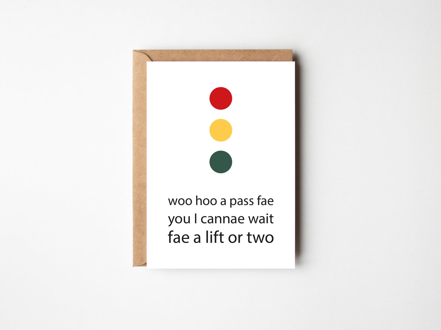 Woo Hoo A Driving Test Pass Fae You | Greeting Card