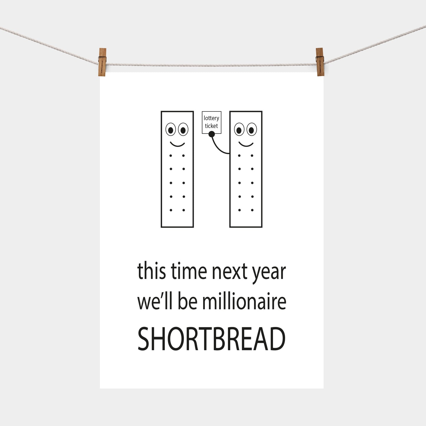 This Time Next Year We'll Be Millionaire Shortbread | Tea Towel