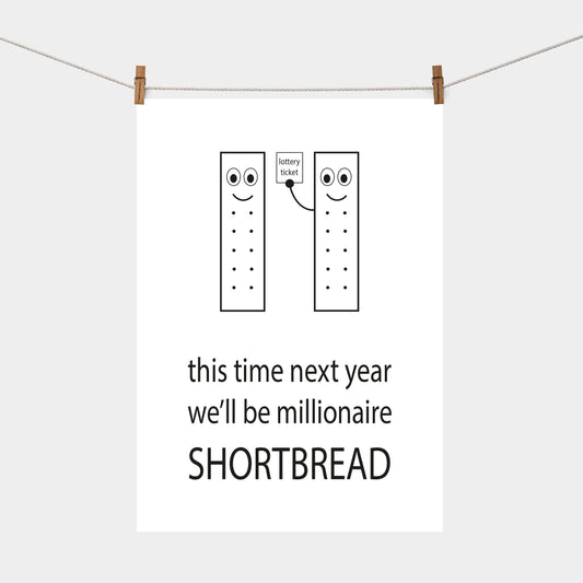 This Time Next Year We'll Be Millionaire Shortbread | Tea Towel