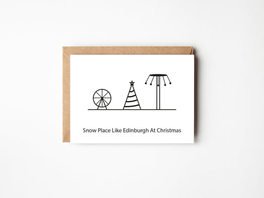 Snow Place Like Edinburgh At Christmas | Greeting Card