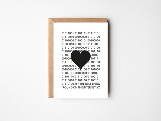 Yer The Best Thing I Found On The Internet | Black Heart | Greeting Card