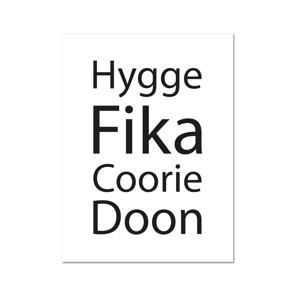 Hygge Fika Coorie Doon | Giclee Print